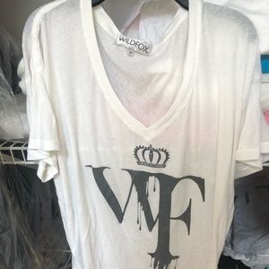 Oversized Wildfox V-neck T-shirt